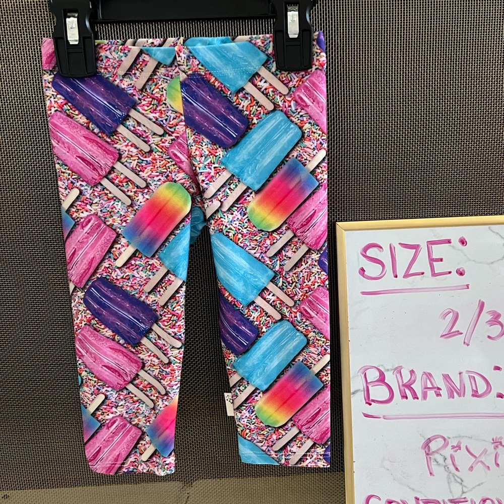 Pixie lane sprinkle popsicle crop spandex leggings NEW